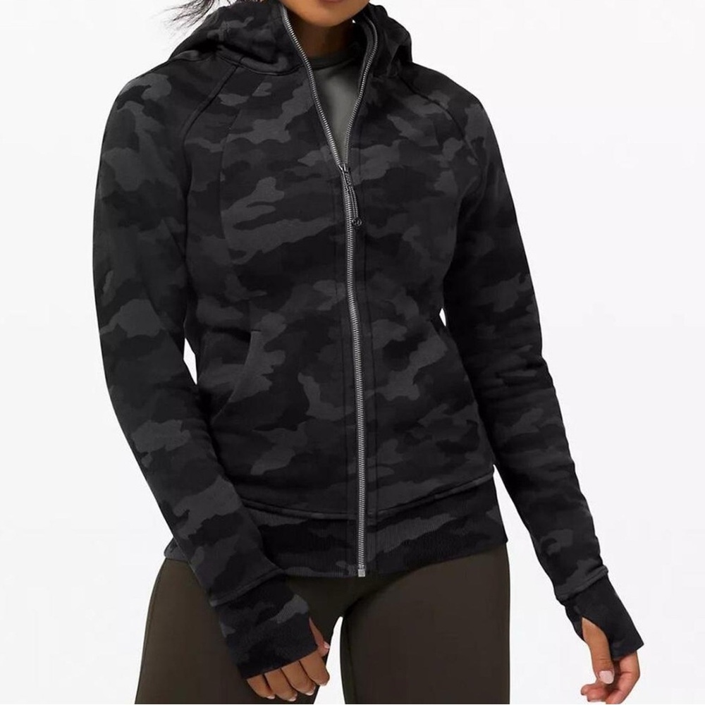Lululemon Black Camo Zip-Up Hoodie